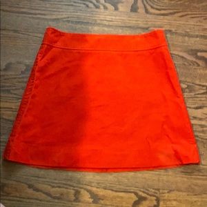 Jcrew bright red/orange corduroy skirt